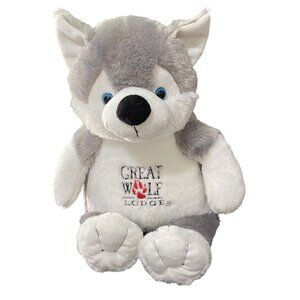 Fiesta Great Wolf Lodge Plush Grey‎ Wolf 15" Family Vacation Travel Souvenir Toy